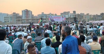 পুরান ঢাকার ধূপখোলা মাঠে বিএনপির নির্বাচনি জনসভা
