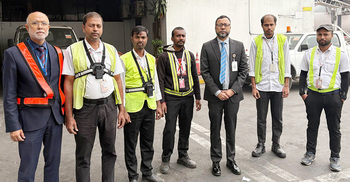 শাহজালালে লাগেজ কাটা বন্ধে বডি ওর্ন ক্যামেরা কার্যক্রমের উদ্বোধন