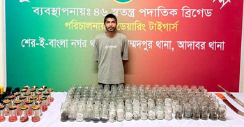 মোহাম্মদপুরে সেনা অভিযানে ককটেল-পেট্রলবোমা উদ্ধার, আটক ১