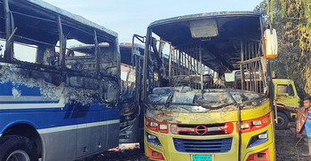 3 buses torched in Natore