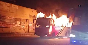 গাজীপুরে যাত্রীবাহী চলন্ত বাসে আগুন