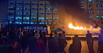 Worker killed in Gazipur road accident; 4 buses set ablaze