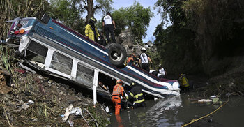 55 killed after Guatemala bus plunges into ravine
