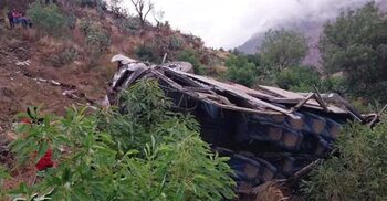 Peru bus plunges into ravine, killing 25