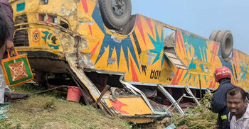 3 killed as bus falls into ditch in Brahmanbaria