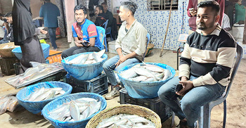 ইলিশ ও ক্রেতা সংকটে বড়স্টেশন মাছঘাট