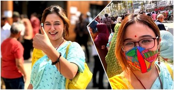 কচু মার্কায় ভোট দিলেন অভিনেত্রী চমক!