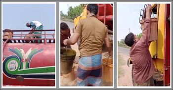 মহাসড়কে ট্যাংকলরি থেকে তেল চুরির ভিডিও ভাইরাল