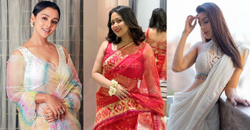 স্লিভলেস ব্লাউজে তারকাদের স্টাইলের ঝলক