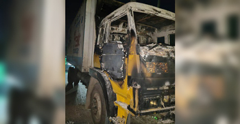 Covered van torched in Gazipur