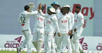 Bangladesh take a 46-run lead after bowling out Pakistan for 232