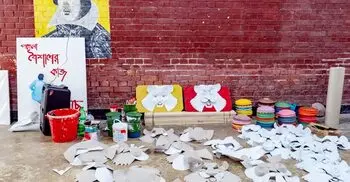 চবিতে চারুকলার শিক্ষার্থীদের বর্ষবরণে প্রস্তুতি