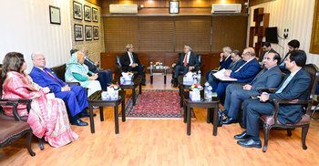 Pak DPM Dar meets BNP, Jamaat, and NCP leaders