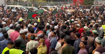 হাদি হাদি স্লোগান প্রকম্পিত শাহবাগ এলাকা