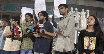 কুষ্টিয়ায় ‘কথিত পীরকে’ হত্যার প্রতিবাদে ঢাবিতে বাম জোটের বিক্ষোভ