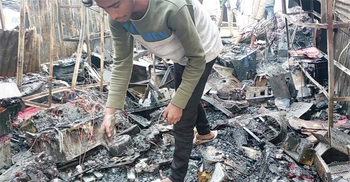 শরীয়তপুরে অগ্নিকাণ্ডে ৬ দোকান পুড়ে ছাই