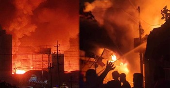 বাবুরহাটে আগুনে পুড়েছে অর্ধশতাধিক দোকান