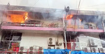 Fire breaks out at New Super Market in Dhaka