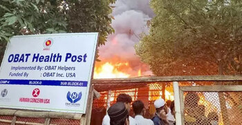 Fire guts five shanties, health post in Rohingya camps