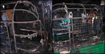 শ্রীপুরে অটোরিকশায় আগুন, চালকসহ যাত্রীরা আহত