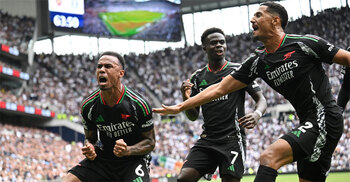 Gabriel's header earns Arsenal 1-0 win at Spurs in feisty derby