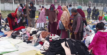 শীতে নাকাল গাইবান্ধা, পুরোনো কাপড়ের দোকানে ভিড়