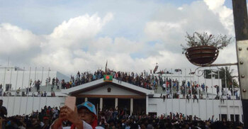 Protesters storm Ganabhaban