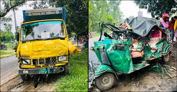 গাজীপুরে কাভার্ডভ্যান-সিএনজি সংঘর্ষে মা-বাবা ও ছেলেসহ নিহত ৪