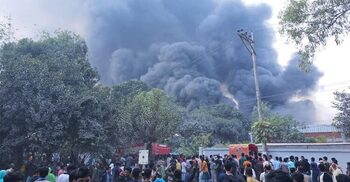 Devastating factory fire in Sripur, 7 fire engines battling flames