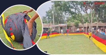 জমি বিক্রি করে ৭ কিমি দৈর্ঘ্যের জার্মানির পতাকা বানালেন আমজাদ