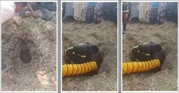 ৩৫ ফুট গভীর নলকূপে পড়ে গেছে দুই বছরের শিশু, জীবিত উদ্ধারের চেষ্টা