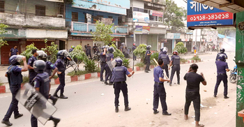 হবিগঞ্জে বিএনপি-পুলিশ সংঘর্ষ, ওসিসহ আহত শতাধিক
