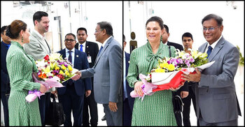 Swedish Crown Princess arrives in Dhaka