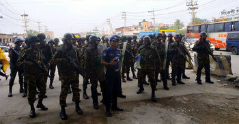 Gazipur workers demand dues blocking highway