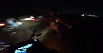 মোটরসাইকেল আটকে আরোহীদের গুলি-কোপ, ভিডিও ভাইরাল