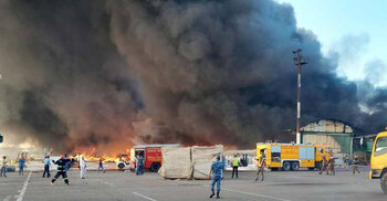 Thick black smoke chokes Dhaka skies as HSIA cargo village erupts in flames
