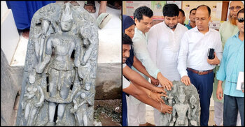 পুকুর খননকালে বেরিয়ে এলো বিষ্ণুমূর্তি