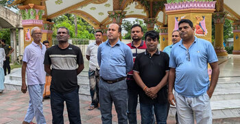 পাকুন্দিয়ায় মন্দির পরিদর্শনে ইউএনও