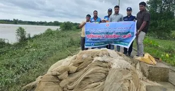হালদায় অভিযানে সাড়ে ৬ হাজার মিটার অবৈধ জাল জব্দ
