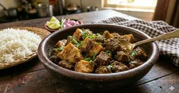 গ্রীষ্মের জমজমাট পদ, বানান এঁচোড় ও গরুর মাংস