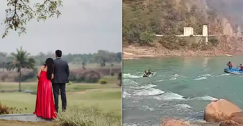 মাঝনদীতে প্রি-ওয়েডিং ফটোশুট, একটু হলেই প্রাণ যাচ্ছিল যুগলের