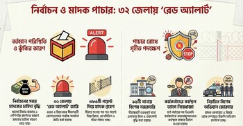 নির্বাচন ঘিরে মাদকের বাজার রমরমা, ৩২ জেলায় ‘রেড অ্যালার্ট’