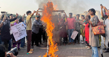 Smoke sparks fury: Protesters burn Adviser’s effigy