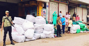 সিরাজগঞ্জে ২১২ বস্তা অবৈধ জাল জব্দ