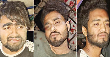 বিদেশি পিস্তল-গুলিসহ আটক তিন যুবককে গণপিটুনি দিয়ে পুলিশে সোপর্দ