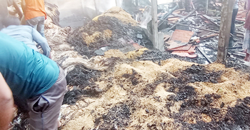 ফরিদপুরে পাটের গুদামে অগ্নিকাণ্ড
