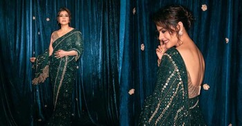 সবুজের মায়ায় কাজলের অভিজাত ফ্যাশন লুক