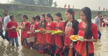 খাগড়াছড়িতে বর্ণিল আয়োজনে উদযাপিত হচ্ছে ফুল বিঝু