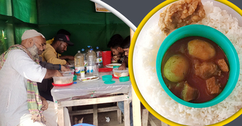 ১০০ টাকায় গরুর মাংস-ভর্তা-ভাত মেলে লিটনের বাটিতে