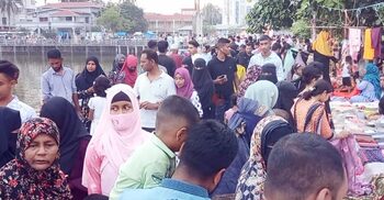 ঈদের তৃতীয় দিনেও জমজমাট শকুনি লেকপাড়